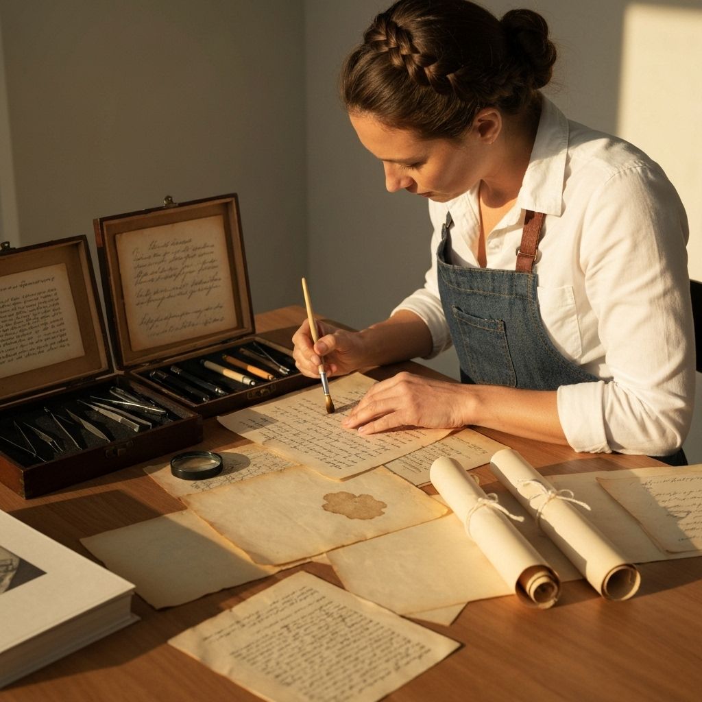 Professional document restoration workspace